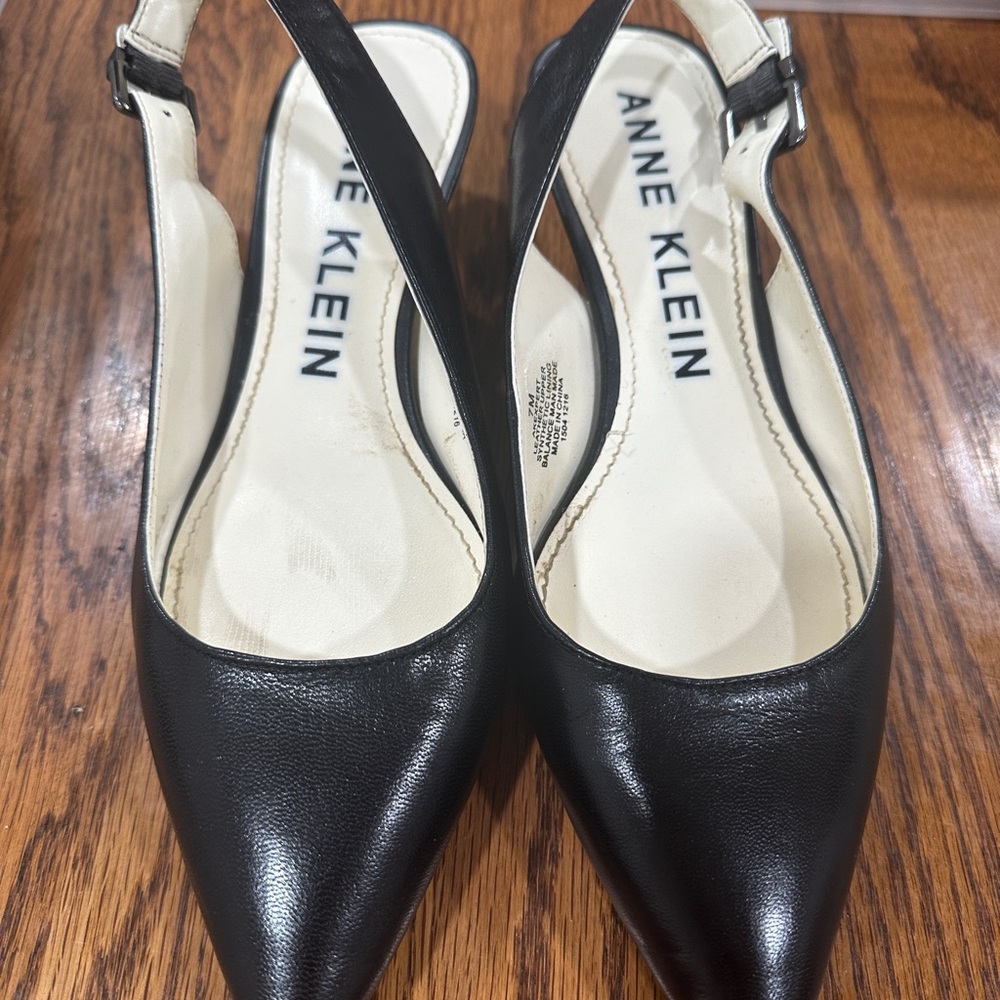 Anne Klein Black Slingback Heels
